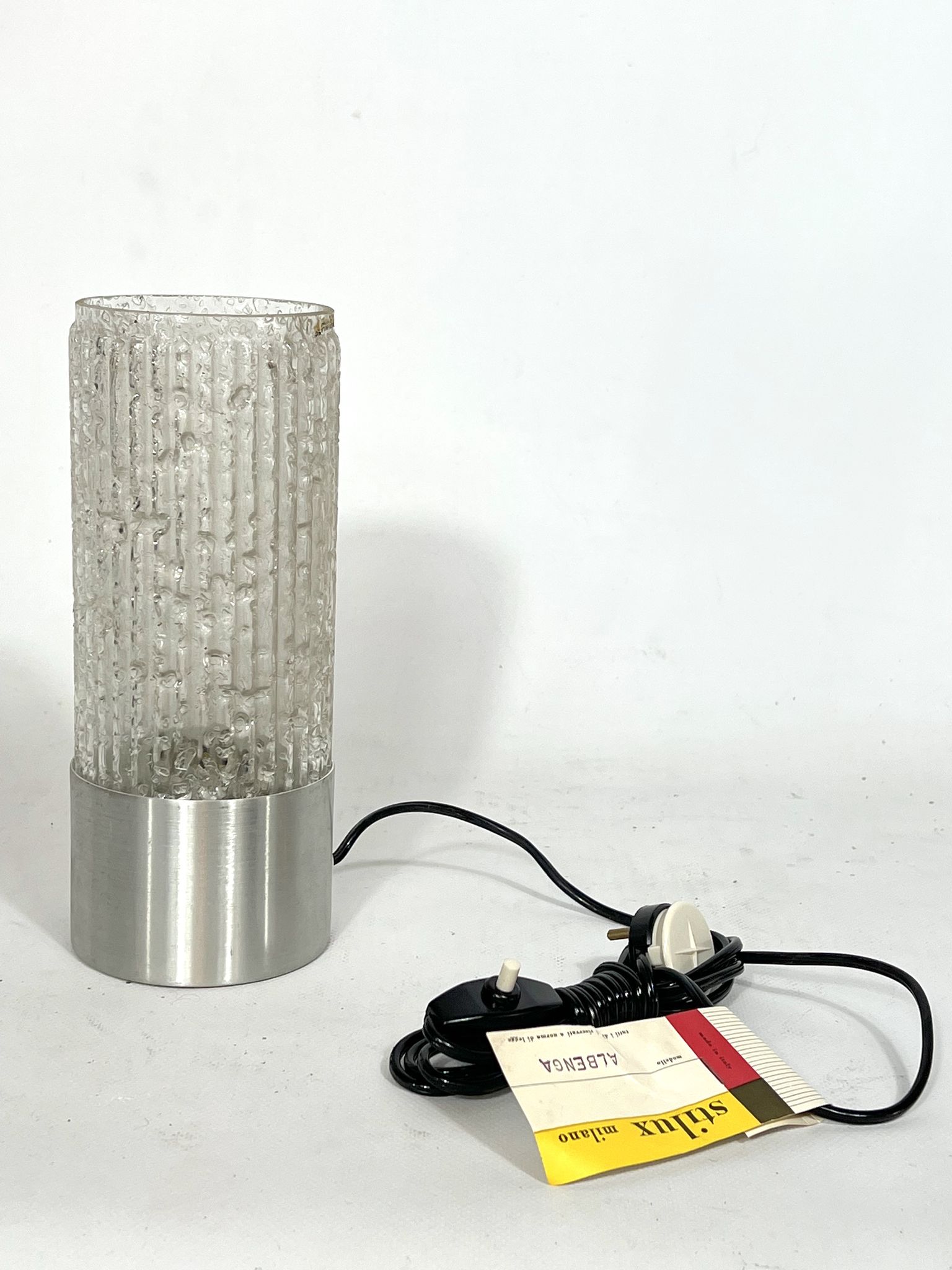 Stilux Milano, vintage glass table lamp model Albenga from 60s