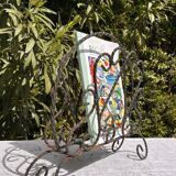 Vintage Magazine Rack - Twisted Wrought Iron Magazine or Vinyl Record Holder