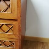 Convenient wood and rattan compass feet