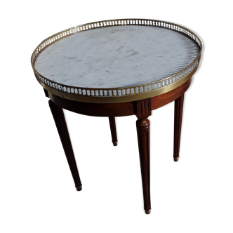 Guéridon style Louis XVI en chêne et marbre