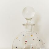 Crystal decanter with colored enamel dots