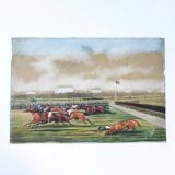 Peinture gouache course hippique John Grant