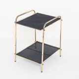 Vintage side table in gilded and painted iron. France, 1950s.