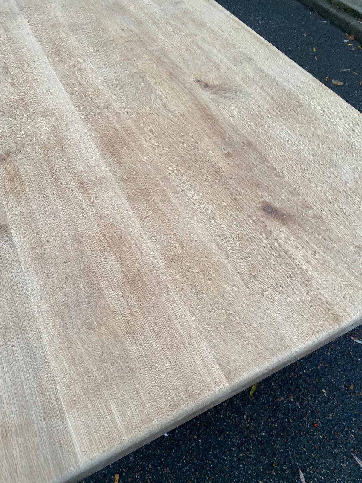 Extendable farmhouse dining table restored in solid oak, 19th century, 180-280cm