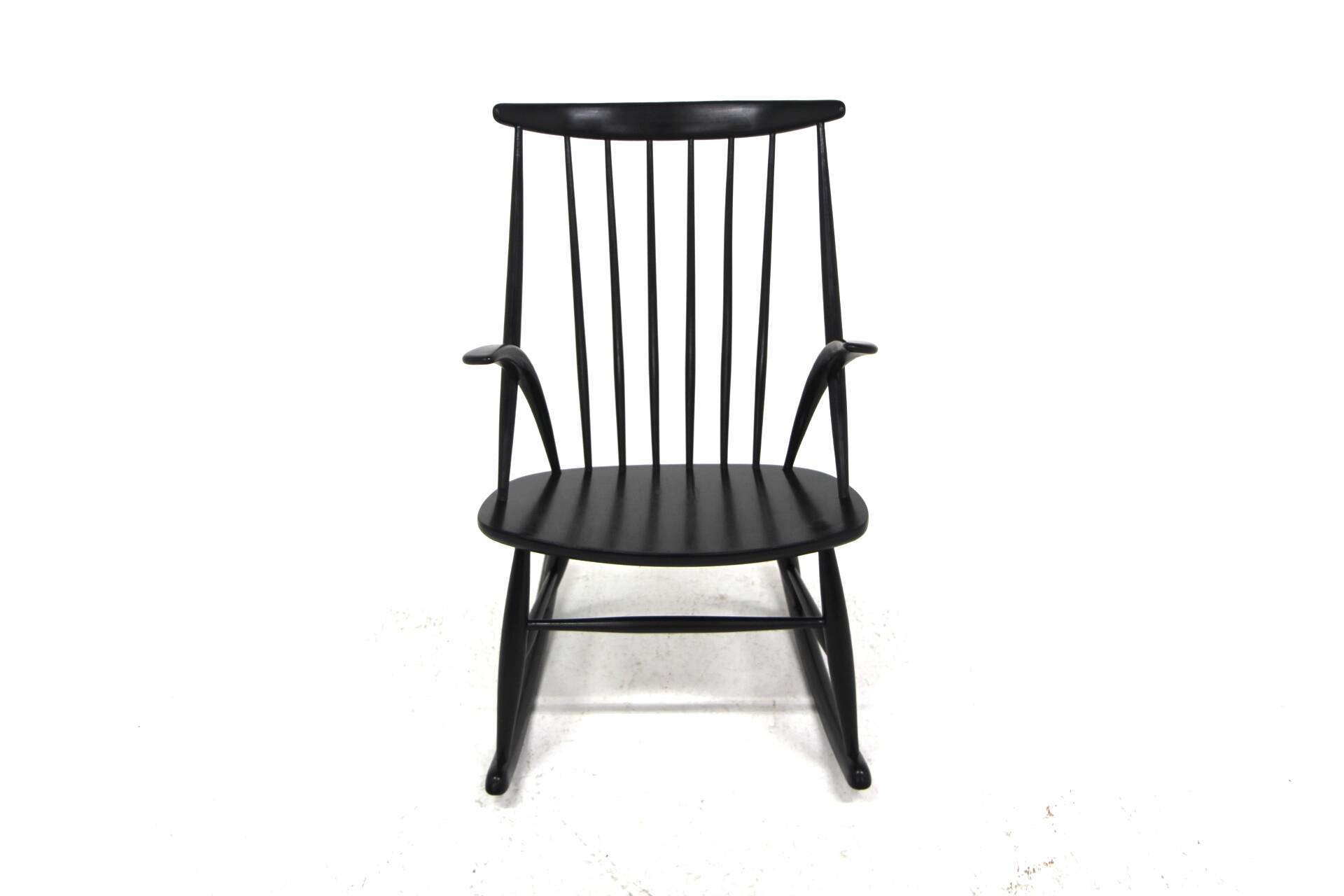 Beech rocking chair, Illum Wikkelsø, N. Eilersen, Denmark, 1960