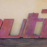 Letter to sign vintage metal "T".