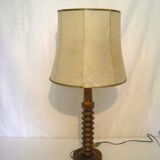 Charles Dudouyt style lamp in turned wood from the 1940s