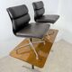 Lot of 2 leather soft pad armchairs chairs EA205 design Charles Eames Herman Miller edition vintage 60s