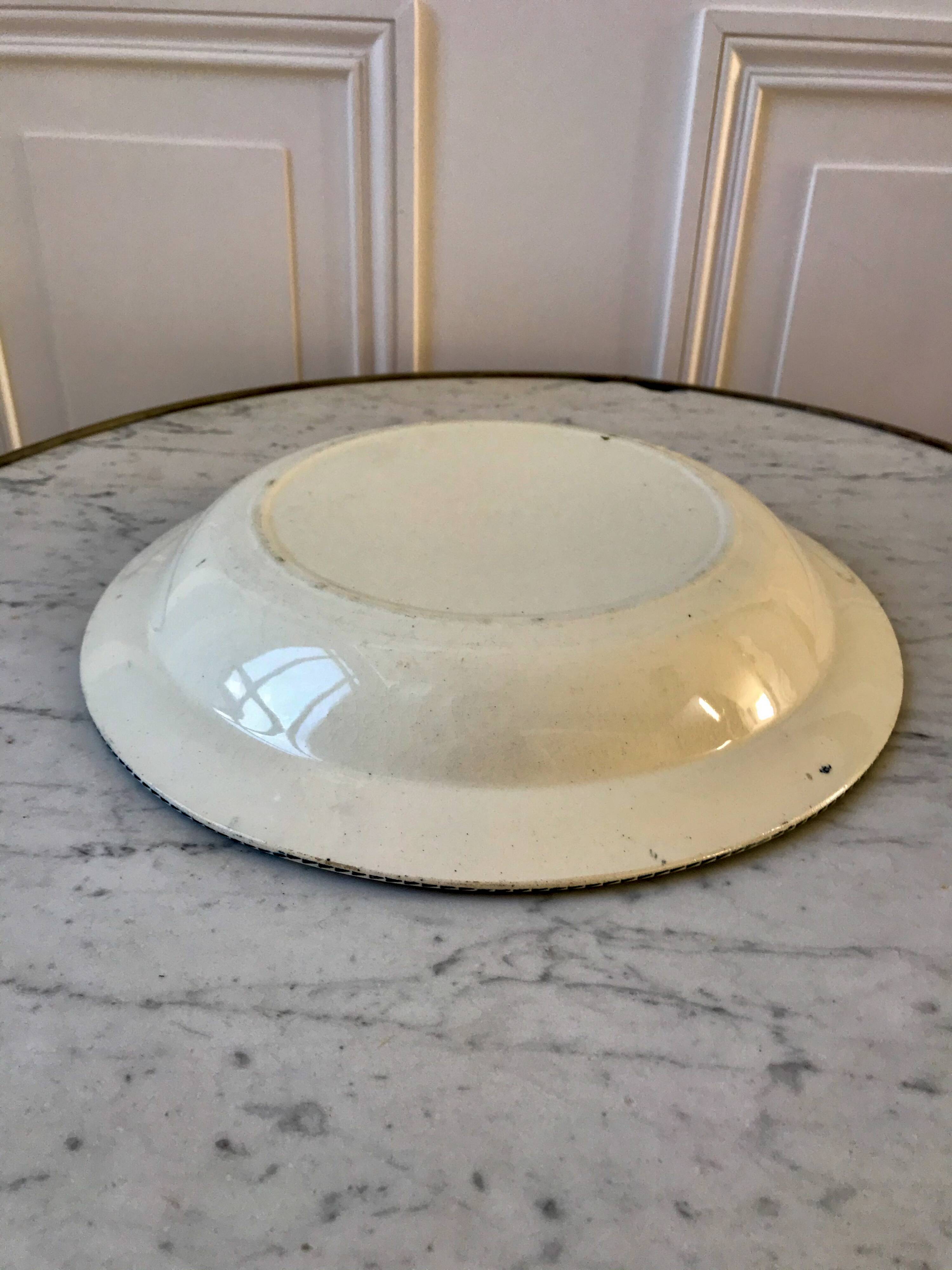 hollow dish A&C Salins Burgundy model late 19th century