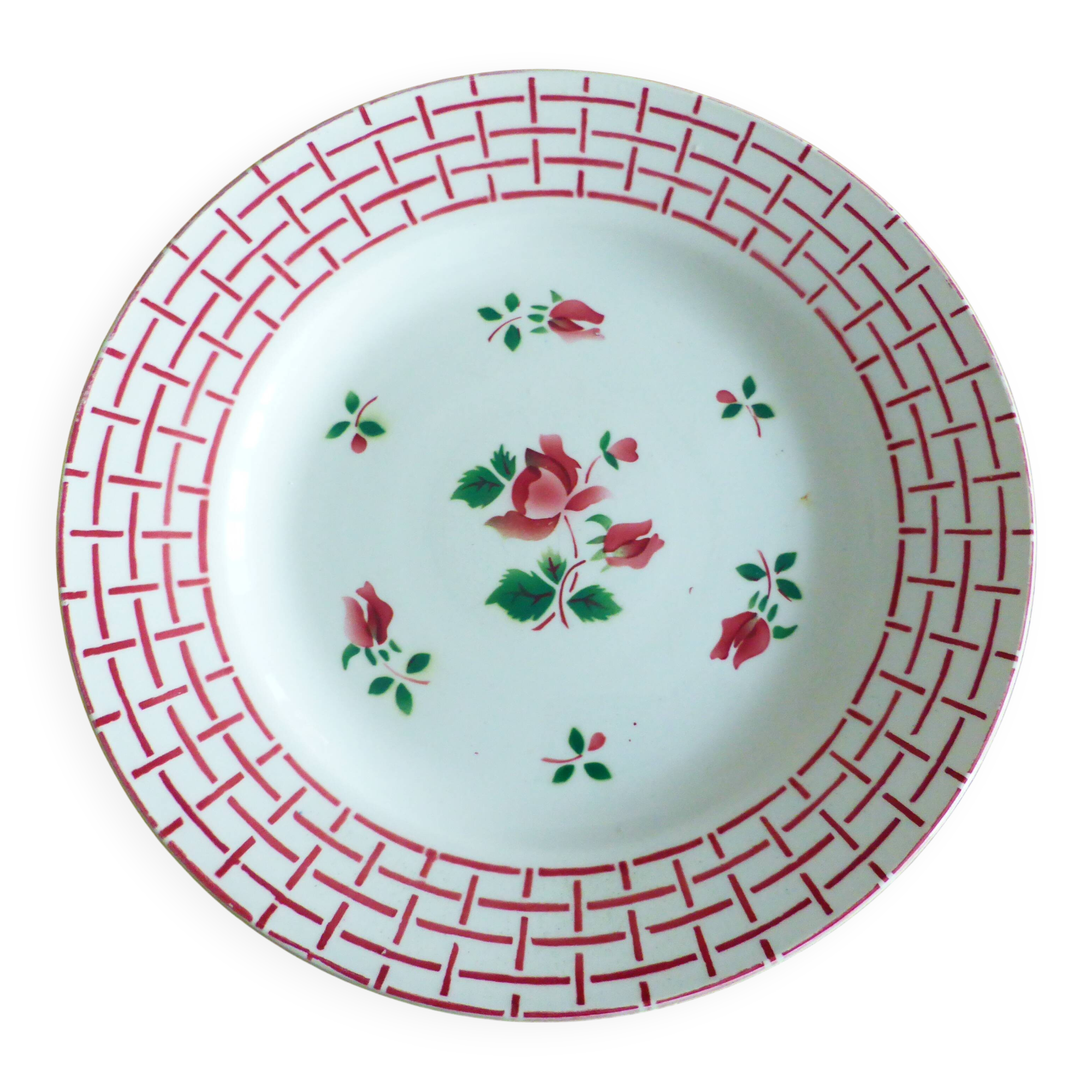 1 vintage Digoin Sarreguemines Rosa pattern dinner plate 221234