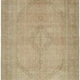 Hand-Knotted Persian One of a Kind 1970s 303 cm x 408 cm Beige Wool Carpet