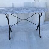Table bistrot marbre ovale