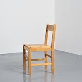 Pair of pine chairs, Maison Regain, France, circa 1970