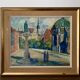 'Monument' - Vintage mid century swedish oil painting