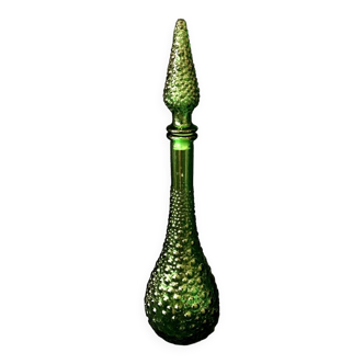 Bouteille vintage bouteille genie verte bullee  deco de fin d'annees soliflore