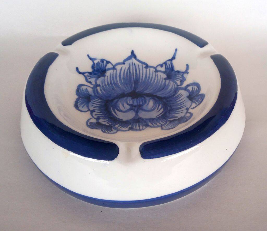 Large Hand Painted Ceramic Ashtray
