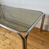 Vintage smoked glass coffee table