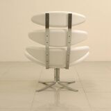 "Corona" lounge chair in white leather by Poul Volther for Erik Jørgensen