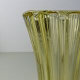 Transparent yellow glass vase