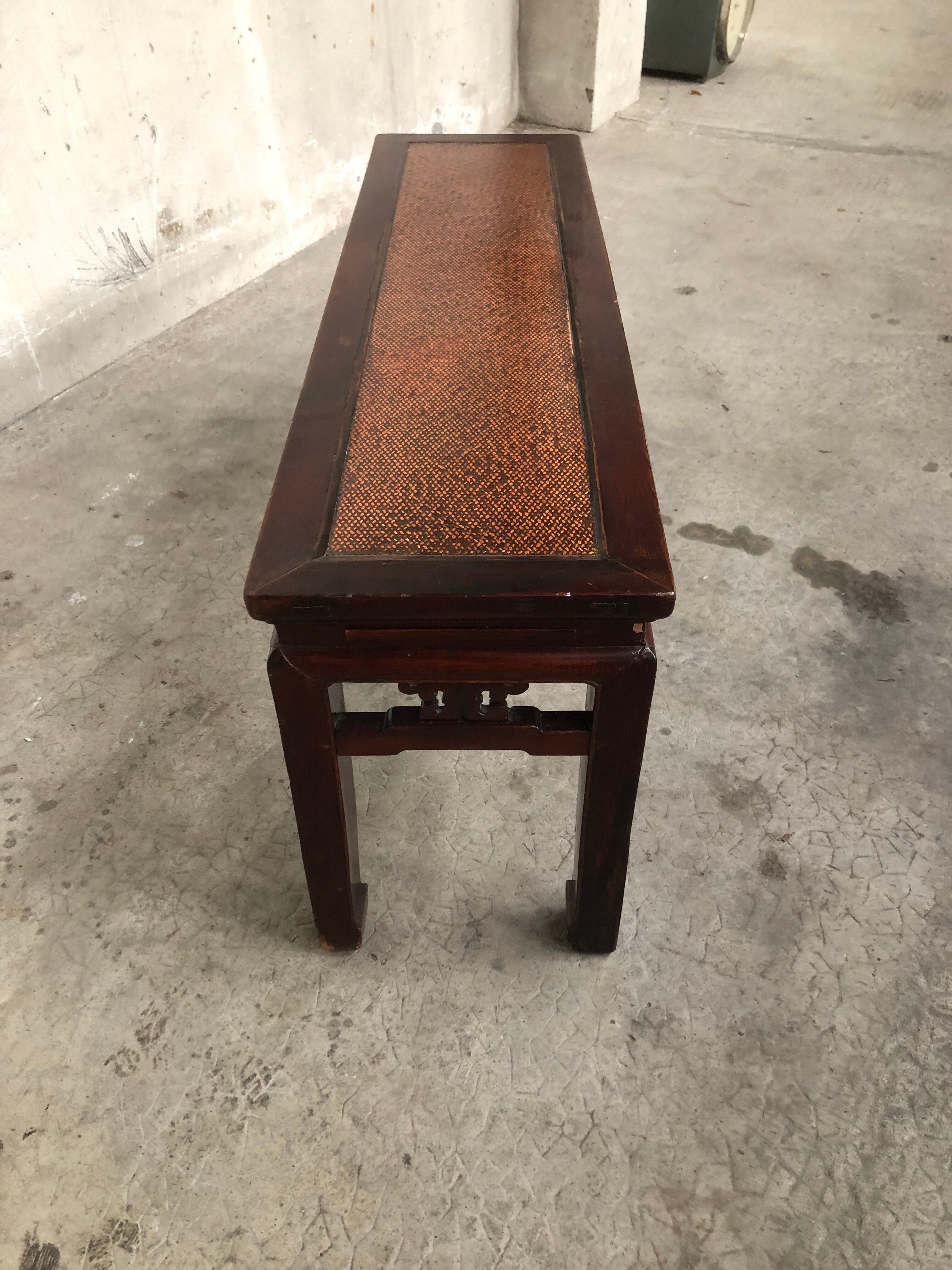 Asian style bench exotic wood 80s