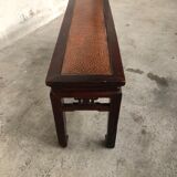 Asian style bench exotic wood 80s