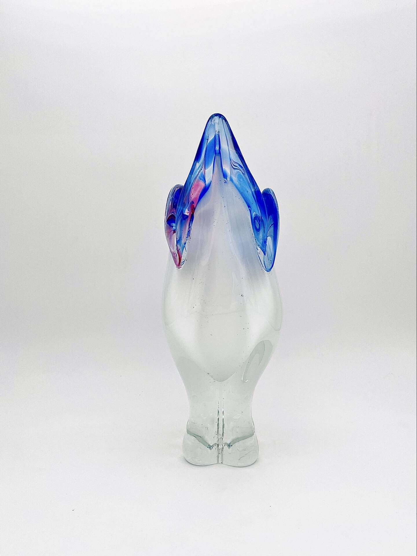 Monumental Vase Josef Hospodka Chribska Sommerso White Crystal 33cm