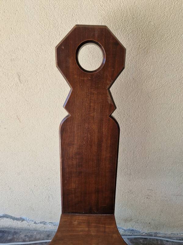 Stool Chair - 20th Century Brutalist Work - Stained Walnut