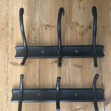 Old black curved wooden coat rack