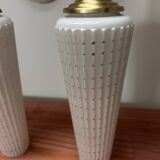 Pair of white and gold wall sconces