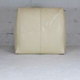 Leather armchair and cream-coloured foam, France , circa 1970