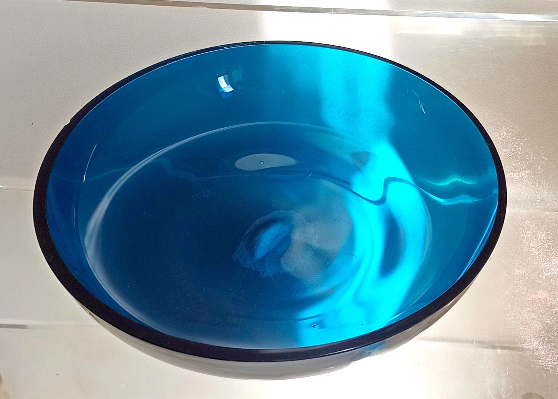 Vide poche années 70 cristal bleu