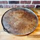 Large old wood glass metal tray