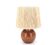 Italian wooden ball lamp, raffia lampshade, 1970s