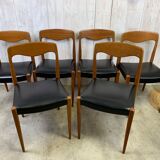 Series of 6 scandinavian chairs