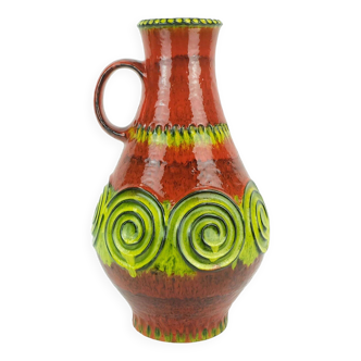 vintage 1960s 70s jasba ceramic VASE floor vase model N 322 13 45 squiggle pattern