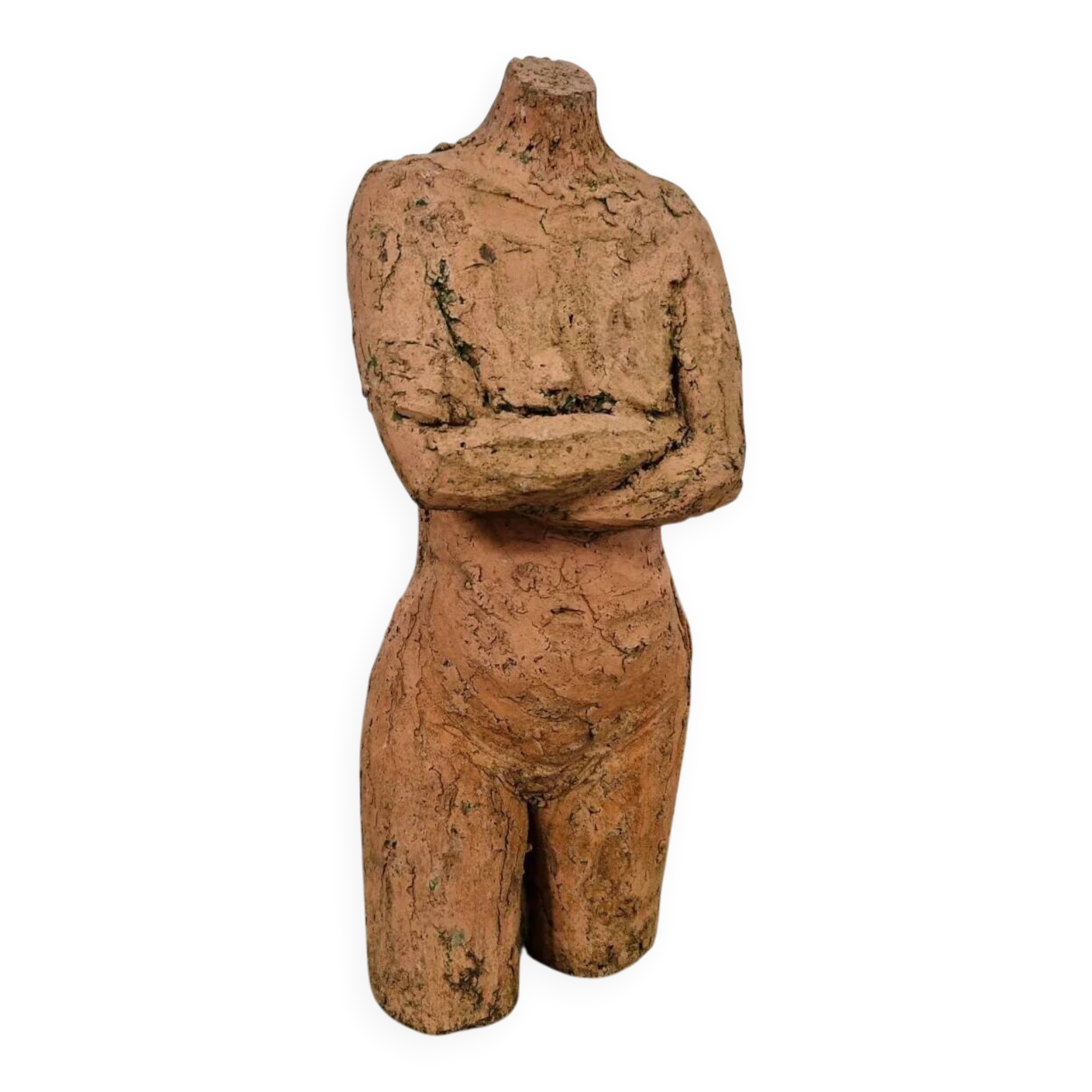 Vintage terracotta sculpture | Female torso