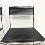 Set of 6 "Spaghetti" Chairs Italian Design 80s – Black & Chrome