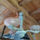 Chandelier support cast iron metal globe tulip pink glass DP 0822161