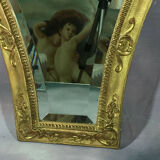Miroir biseauté en bois et stuc doré 49 x 35,5 cm