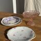 Old pie dish with 2 handles, golden wheat patterns, D28.