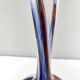 Grand vase en verre orange, blanc et bleu par Opaline Florence, Italie