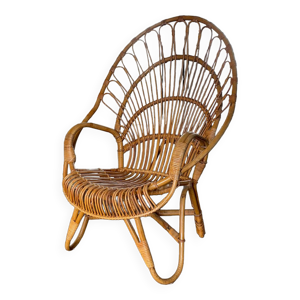 Fauteuil en rotin et - 1950
