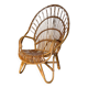 Fauteuil en rotin et bambou du milieu du siècle, années 1950