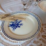 6 assiettes anciennes 1920/30 Badonviller, décor bleu