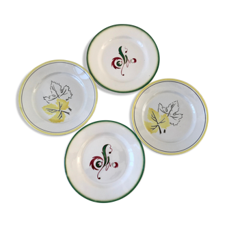 Lot de 4 assiettes plates digoin