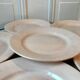 Set of 6 flat plates Digoin Sarreguemines pale pink 50s