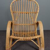 Rattan armchair, Rohé Noordwolde, 1950