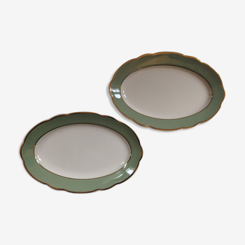 2 Villeroy & Boch Mettlach celadon and gold bowls