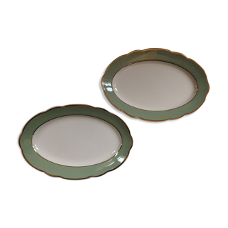 2 Villeroy & Boch Mettlach celadon and gold bowls