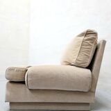 Set of three-seater sofa and velvet armchairs from the 70s